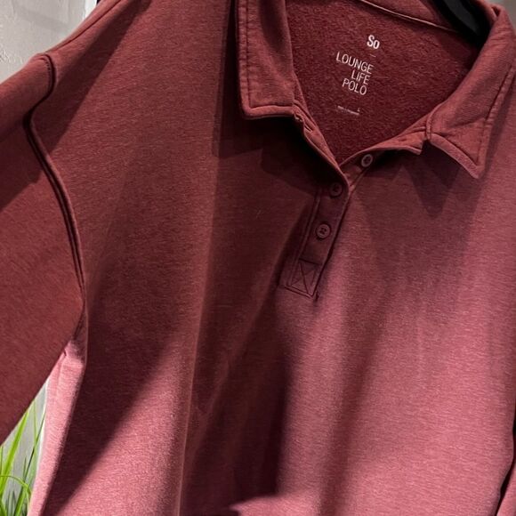 SO fleece cropped, lounge life polo, size large - Picture 8 of 13